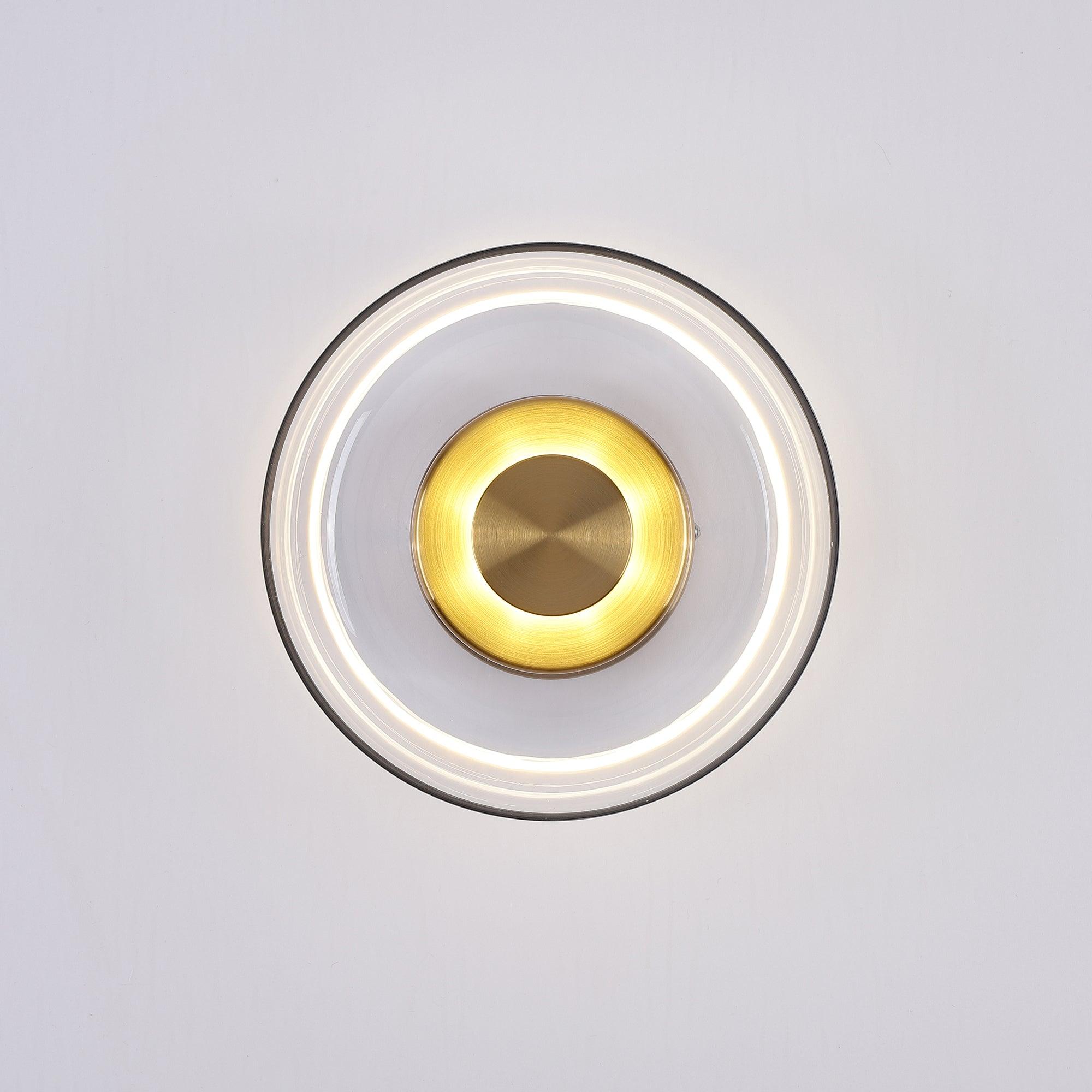 Glimmera rund væglampe — 9″ diameter, slankt design
