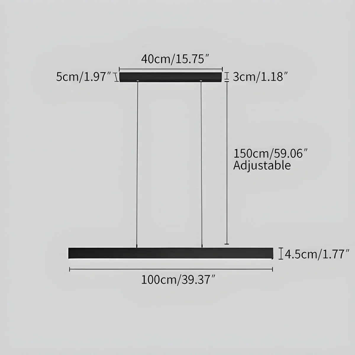 Moderne lineare Pendelleuchte für Kücheninsel - Orntli