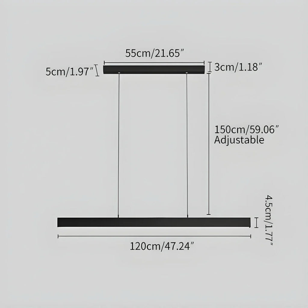 Moderne lineare Pendelleuchte für Kücheninsel - Orntli