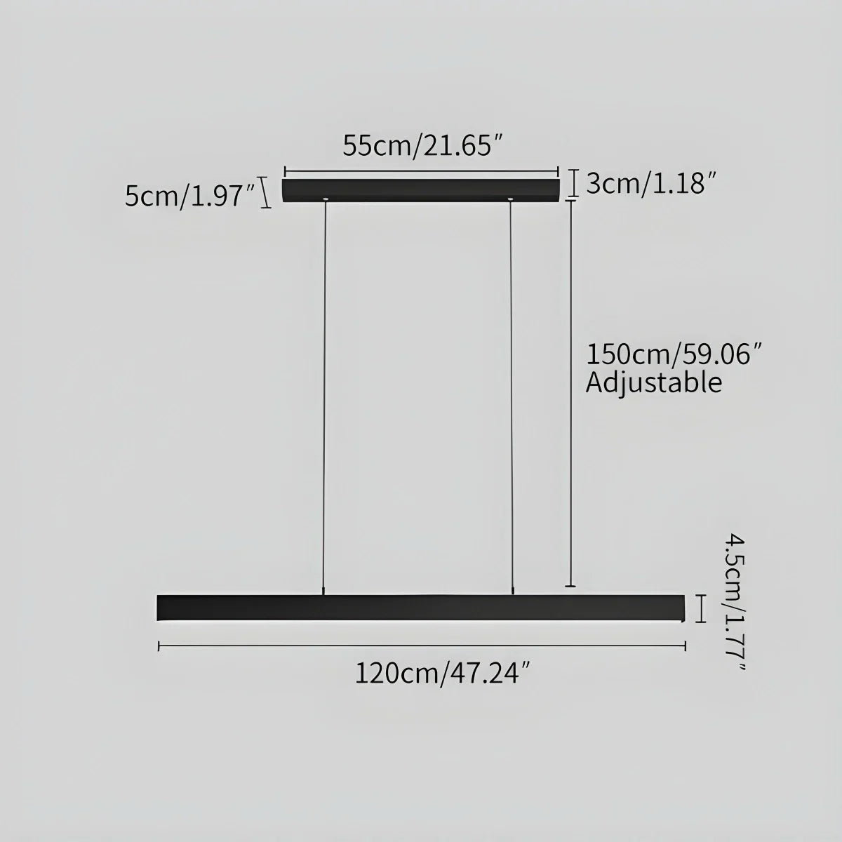 Moderne lineare Pendelleuchte für Kücheninsel - Orntli