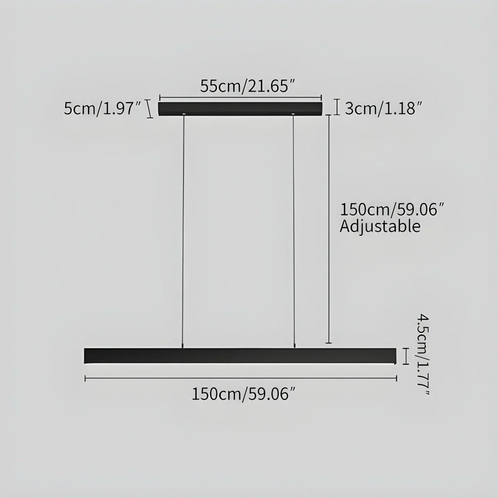 Moderne lineare Pendelleuchte für Kücheninsel - Orntli