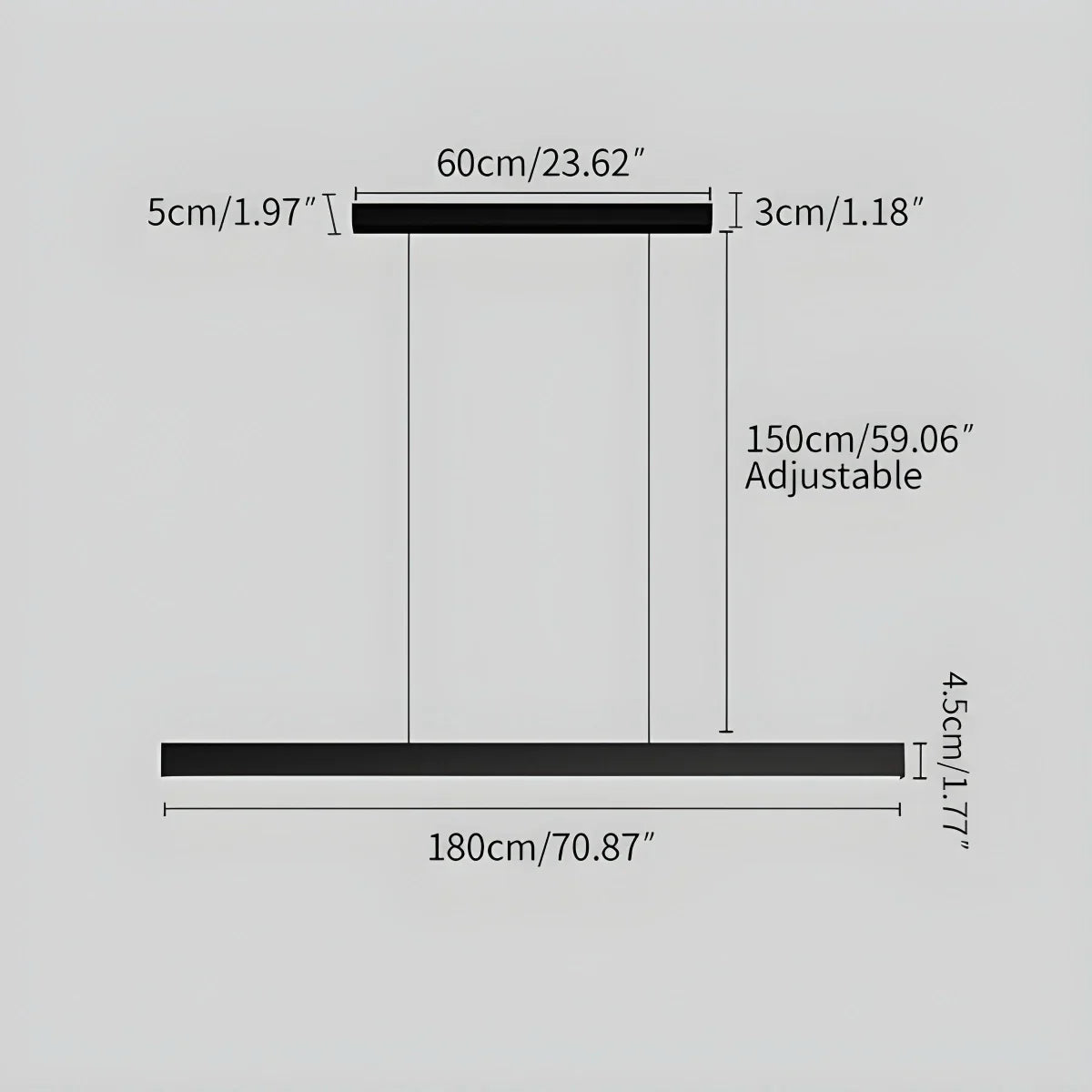 Moderne lineare Pendelleuchte für Kücheninsel - Orntli