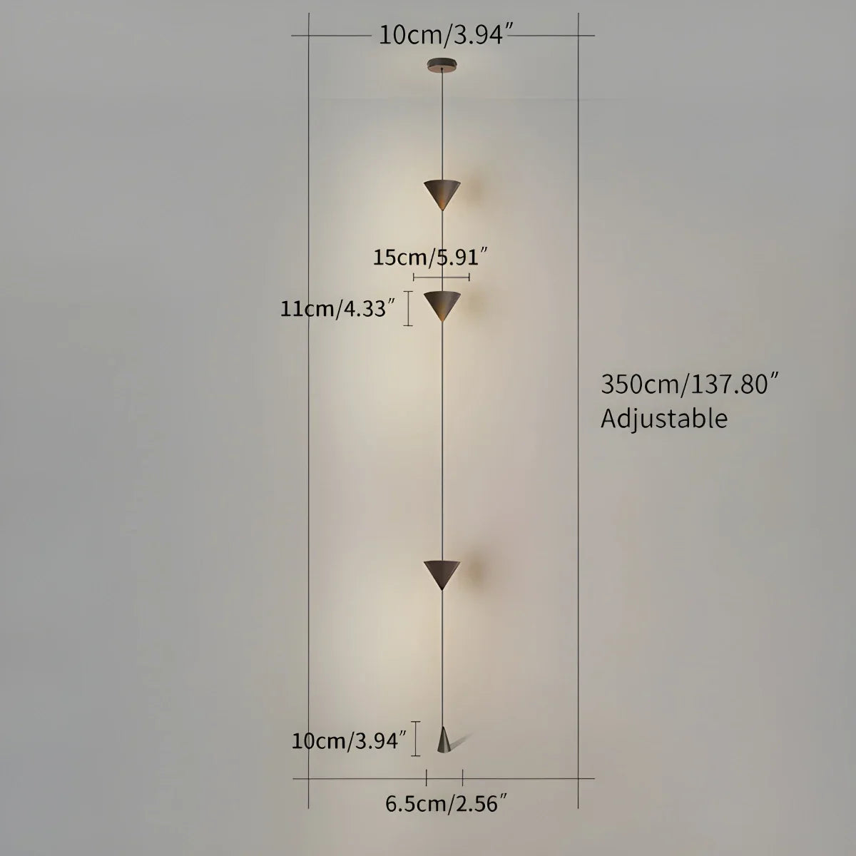 Kúp alakú függesztett kábeles állólámpa - Orntli