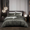 Set de husă de pilotă din satin negru premium Lunara pentru dormitor de lux de la Orntli