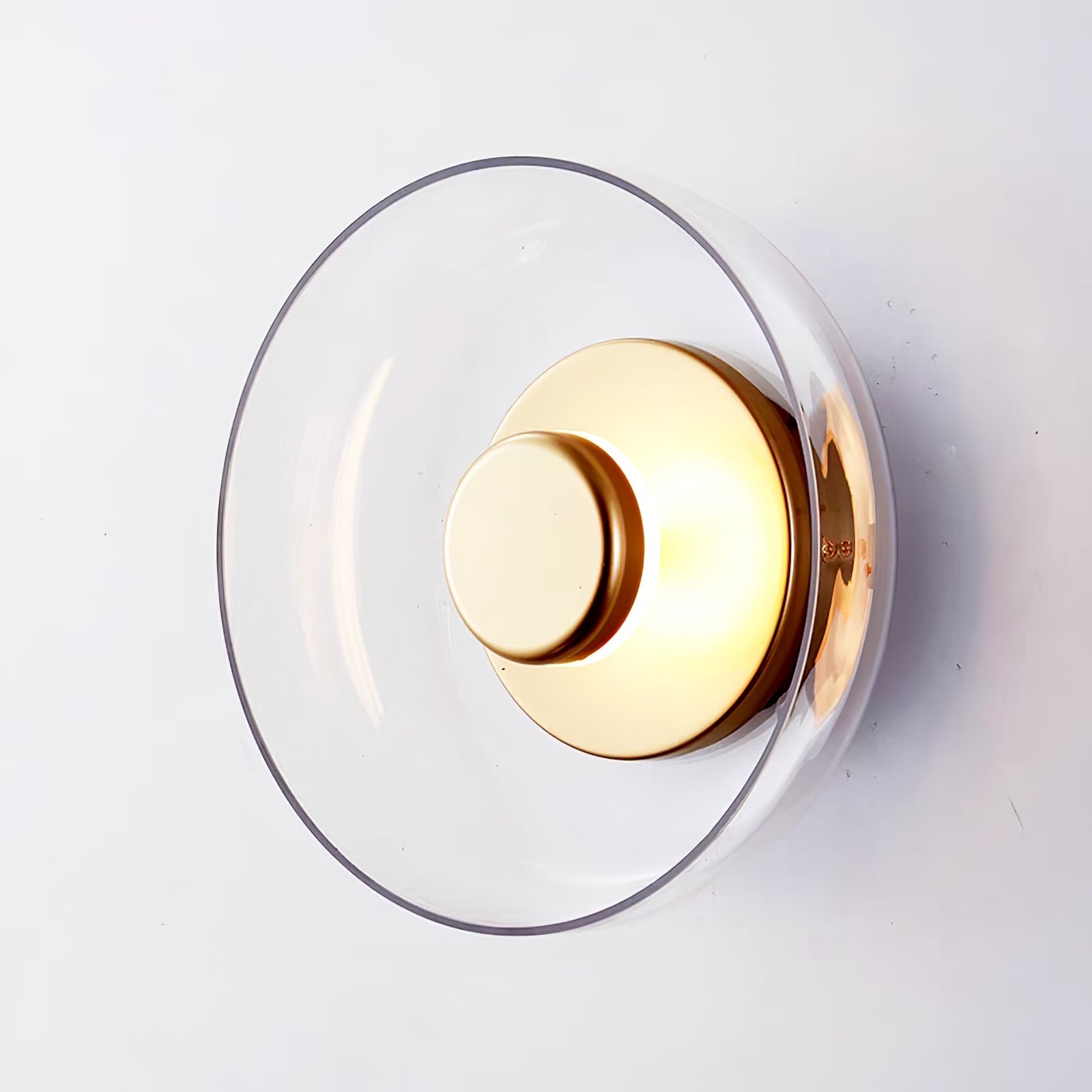 Glimmera rund væglampe — 9″ diameter, slankt design