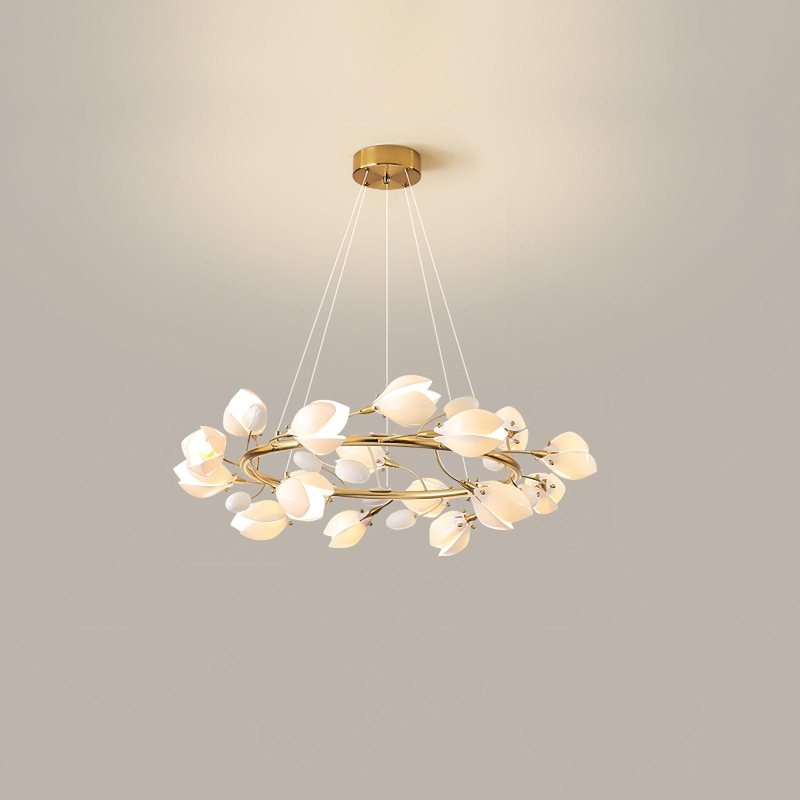 Porcelain Magnolia Chandelier - Vakkerlight