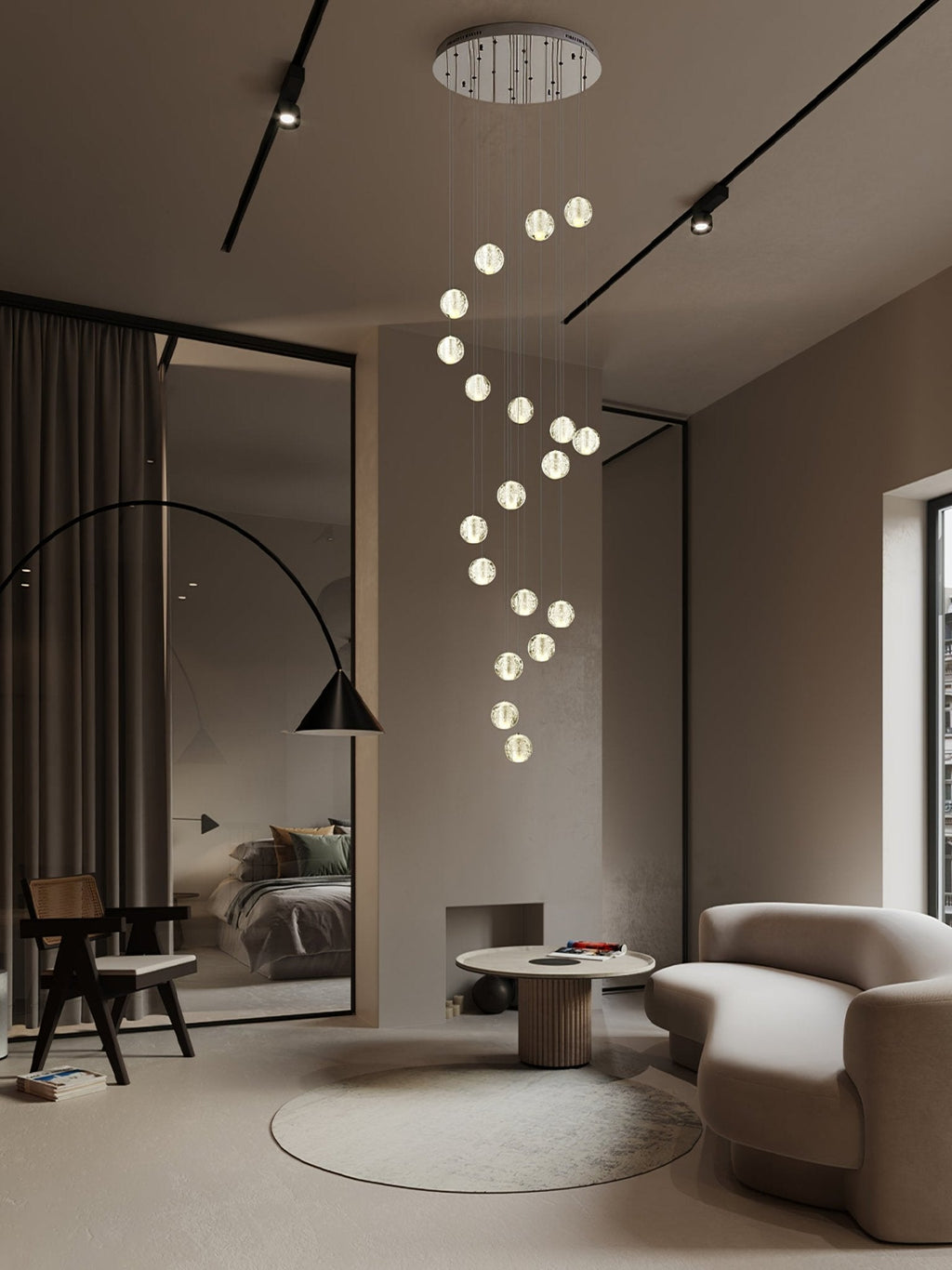 Crystal Bubble Ball Pendant Lamp