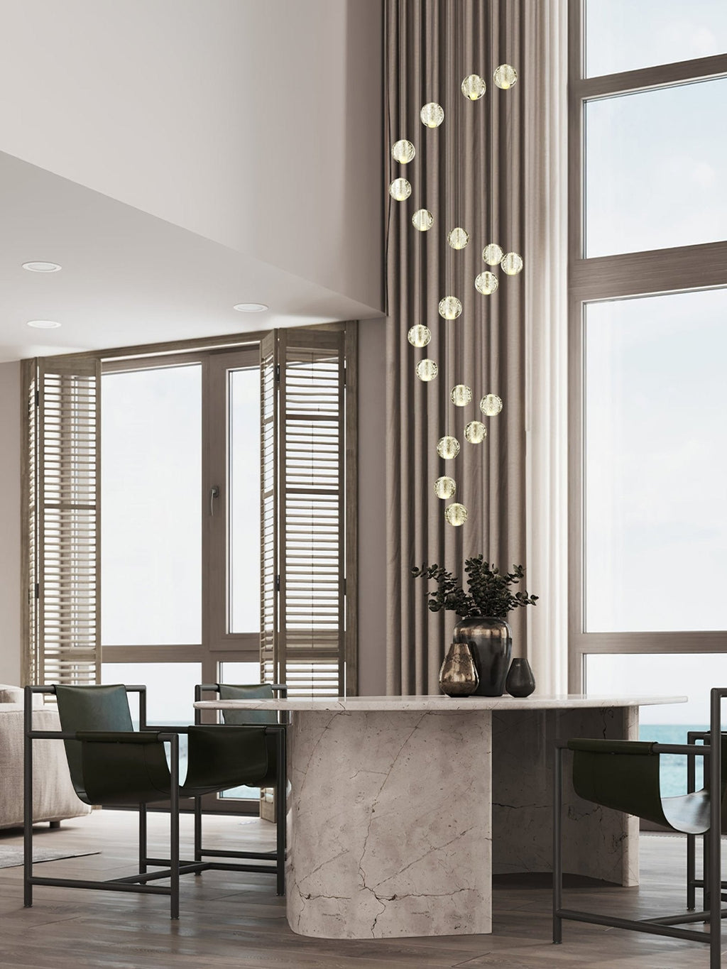 Crystal Bubble Ball Pendant Lamp