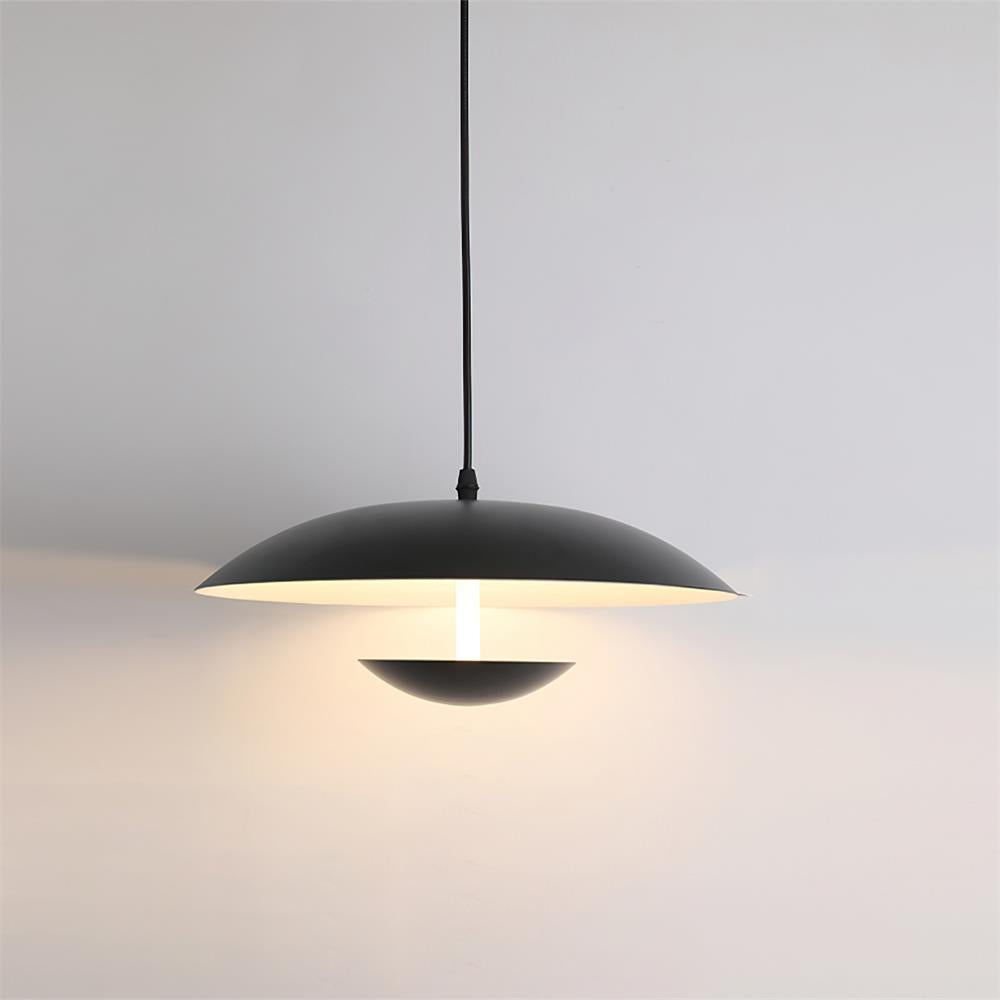 Pylos minimalistische zwarte hanglamp — geïntegreerde warmwitte led van 3000 K, vaste aansluiting
