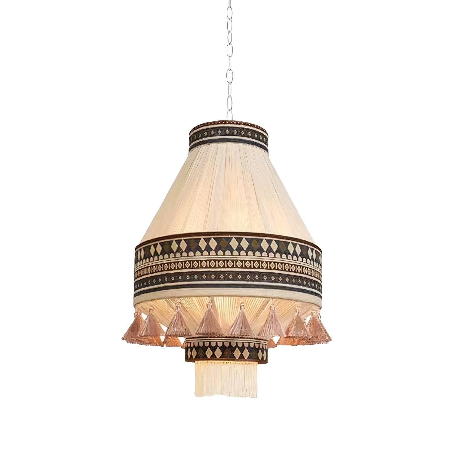 Boho – závěsná lampa s třásněmi