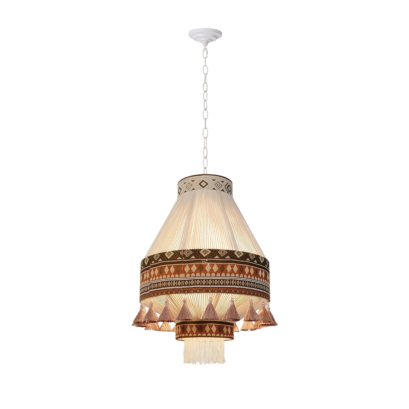 Boho – závěsná lampa s třásněmi