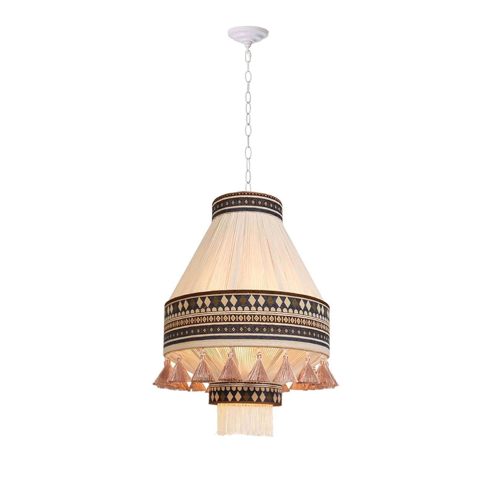 Boho – závěsná lampa s třásněmi