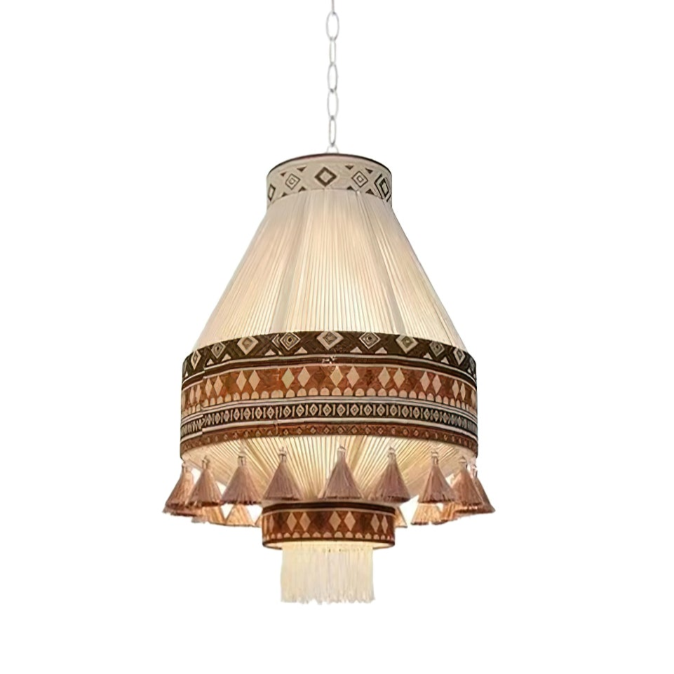 Boho – závěsná lampa s třásněmi