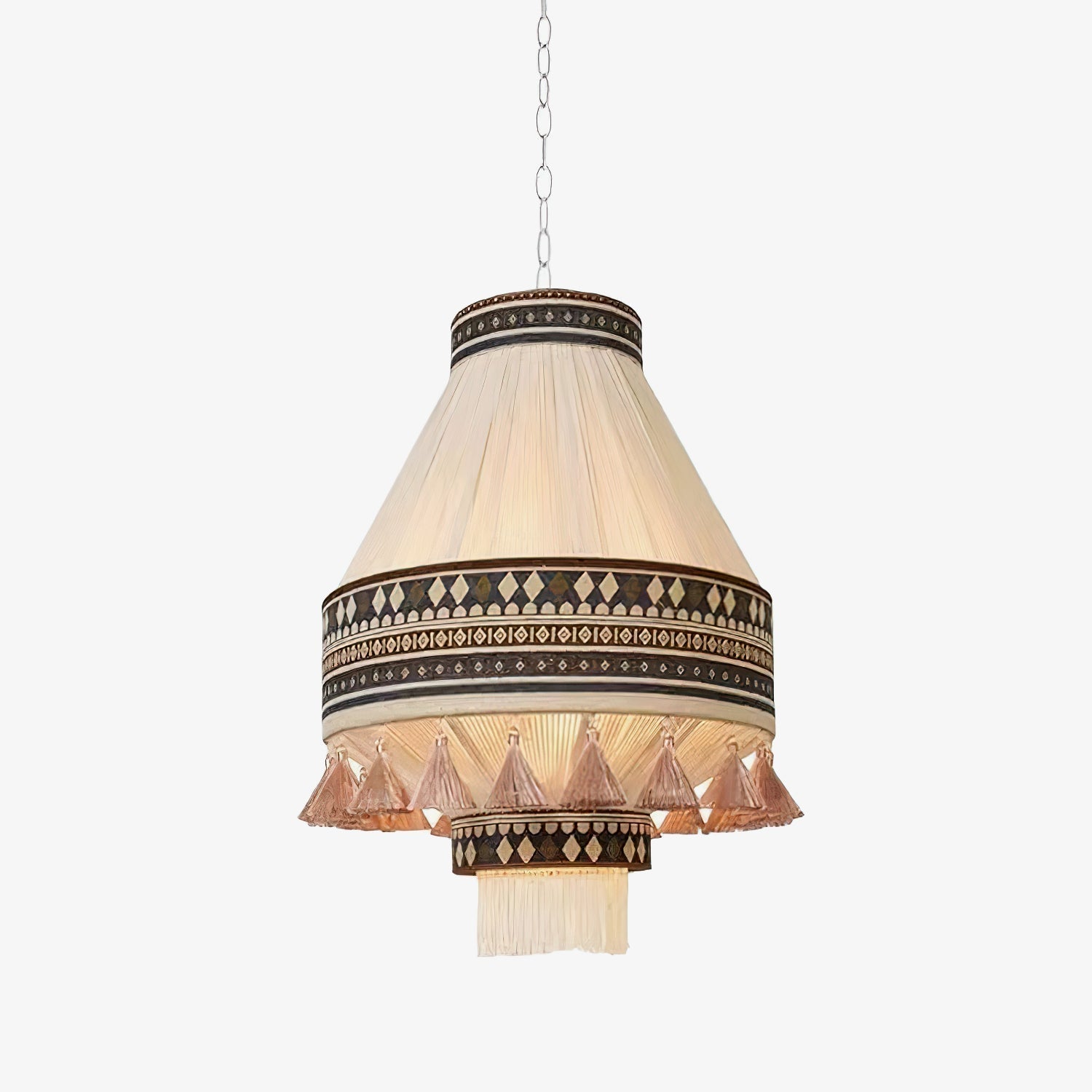 Boho – závěsná lampa s třásněmi