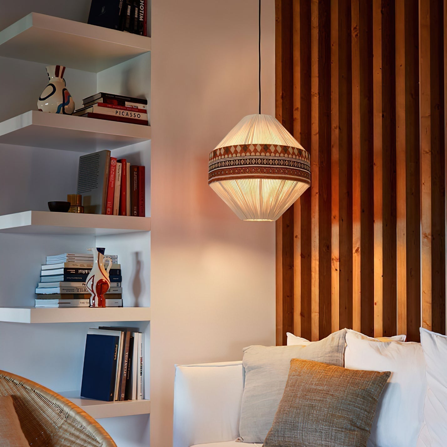 Boho – závěsná lampa s třásněmi