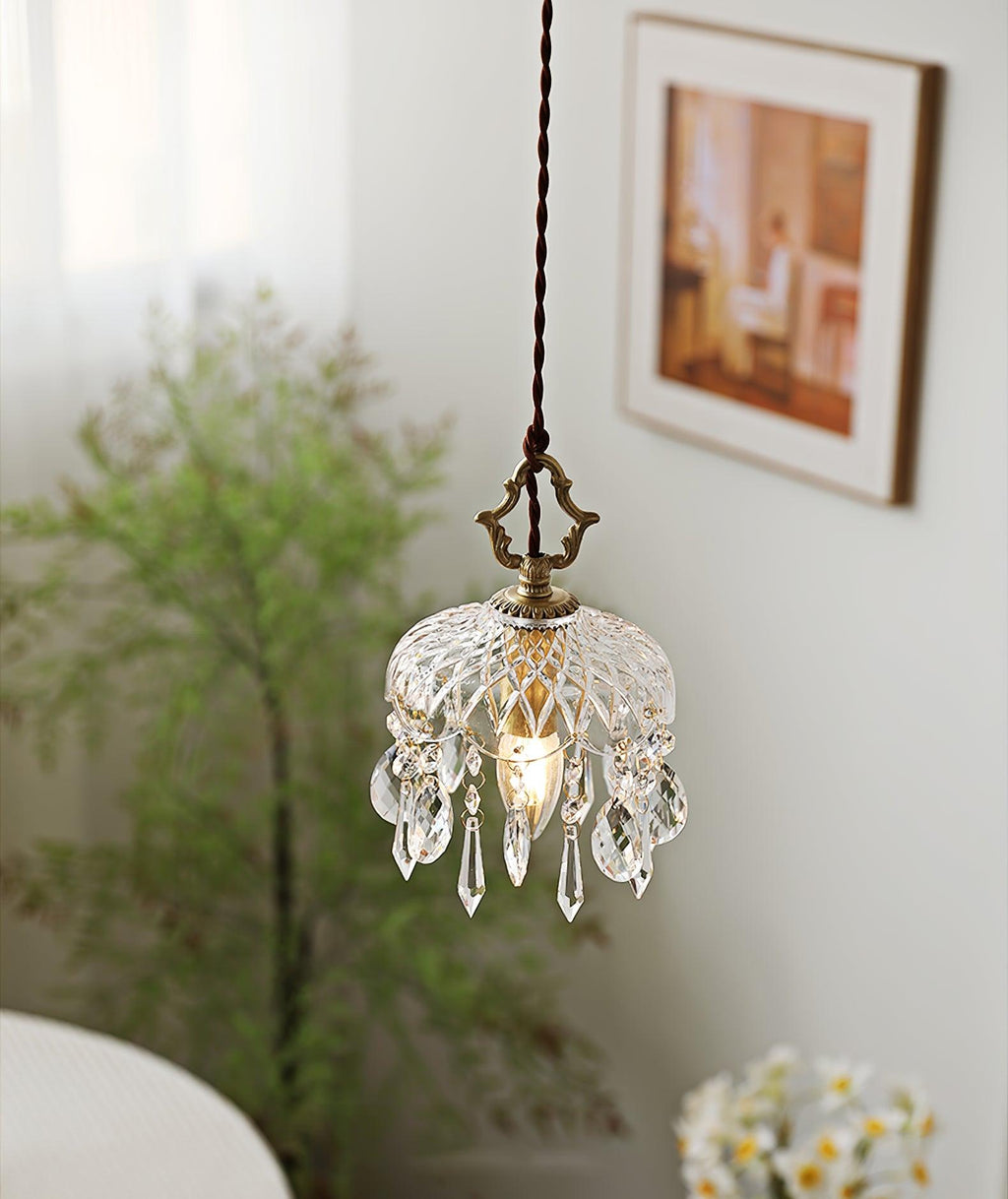 Wisząca lampa sufitowa w kształcie misy