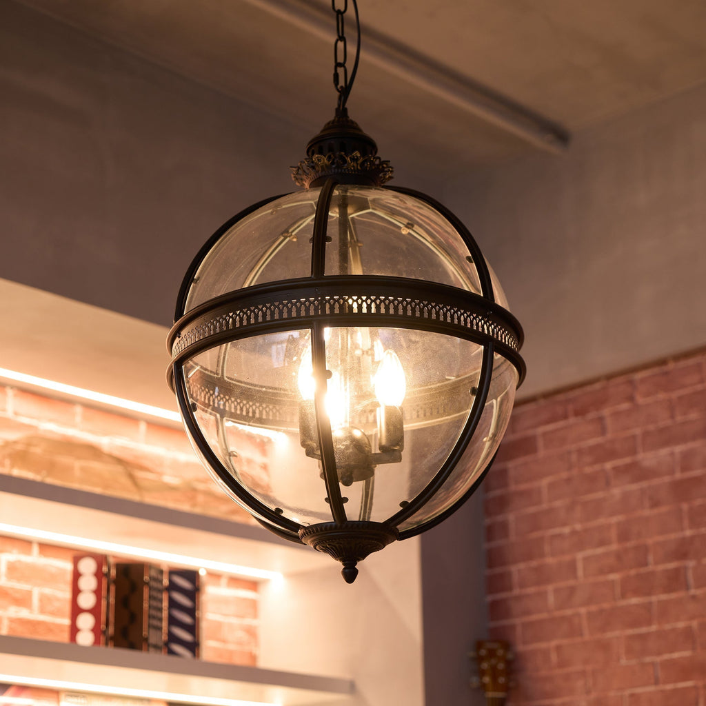 Edward retro-pendel i glas — kugleformet