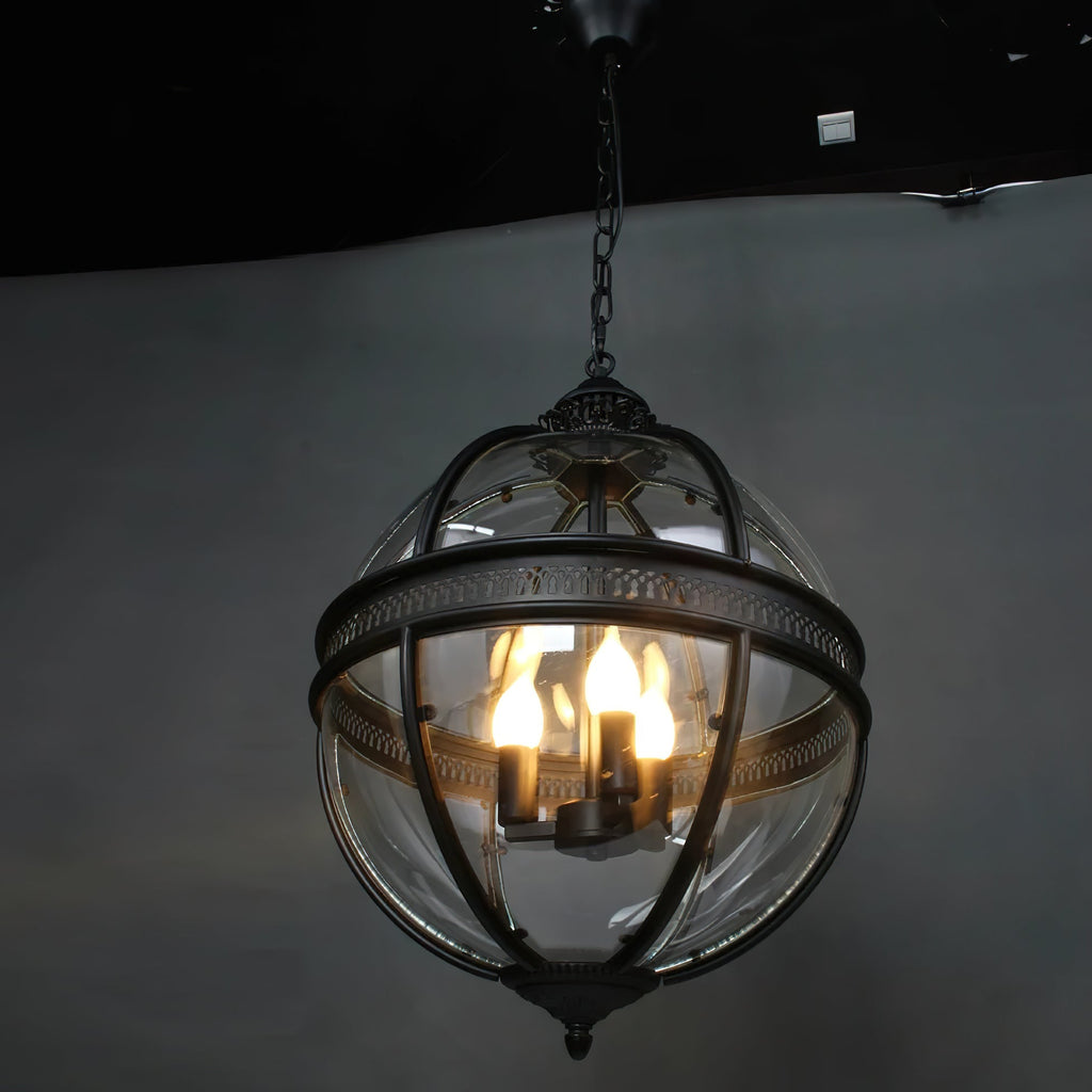 Edward retro-pendel i glas — kugleformet