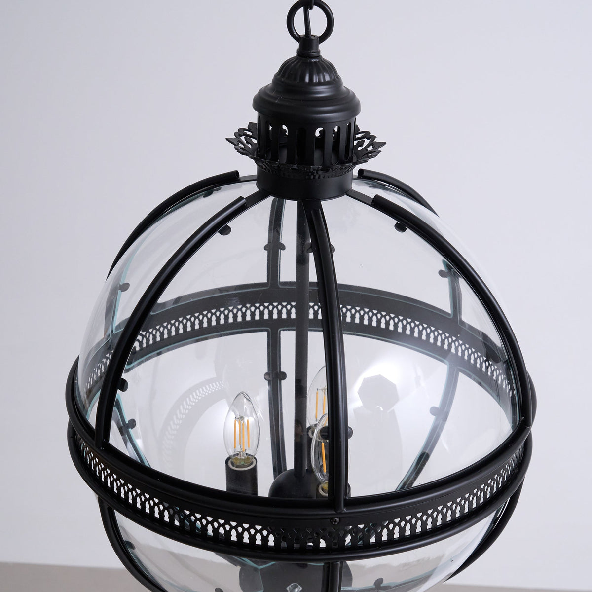 Edward retro-pendel i glas — kugleformet