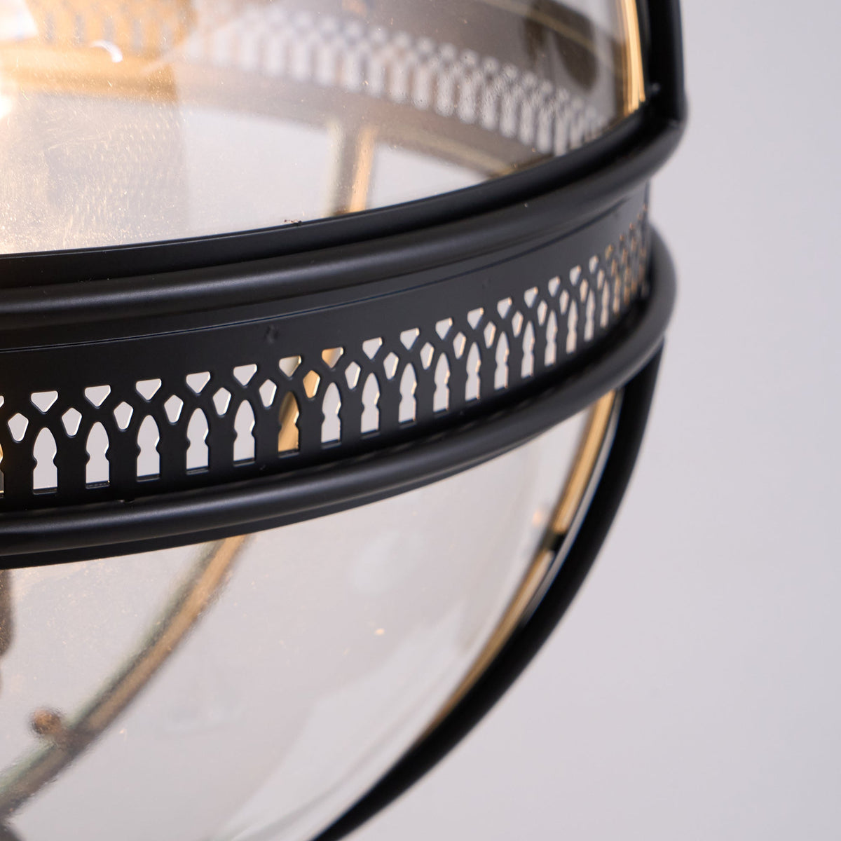 Edward retro-pendel i glas — kugleformet