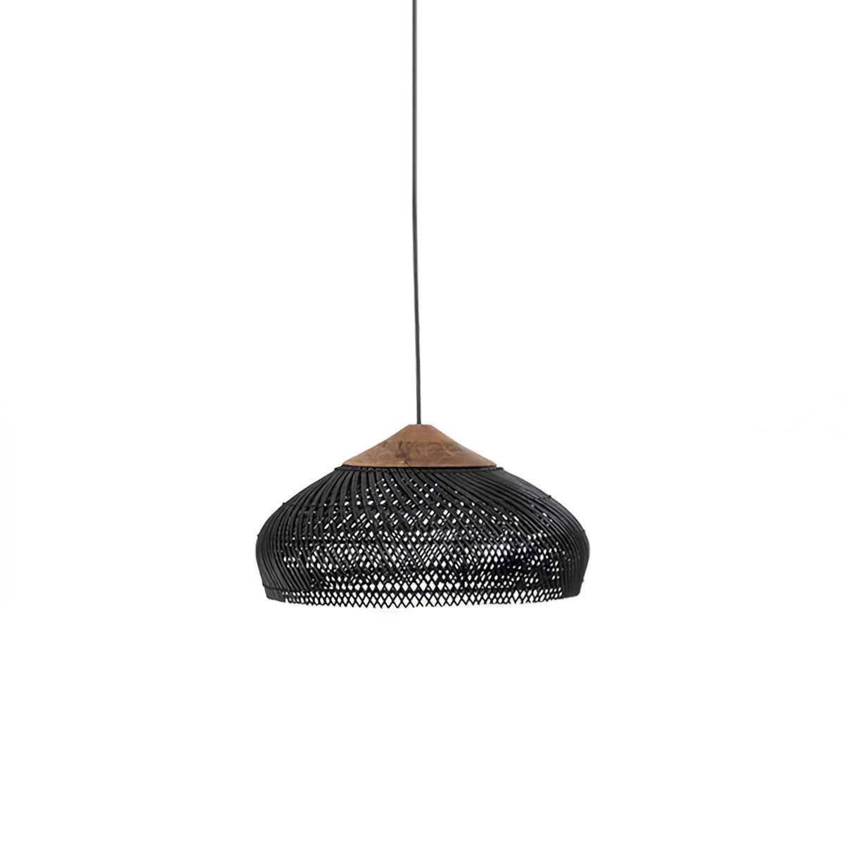 Evelyn Braided Rattan Pendant Lamp, Handcrafted Organic Javanese Weave