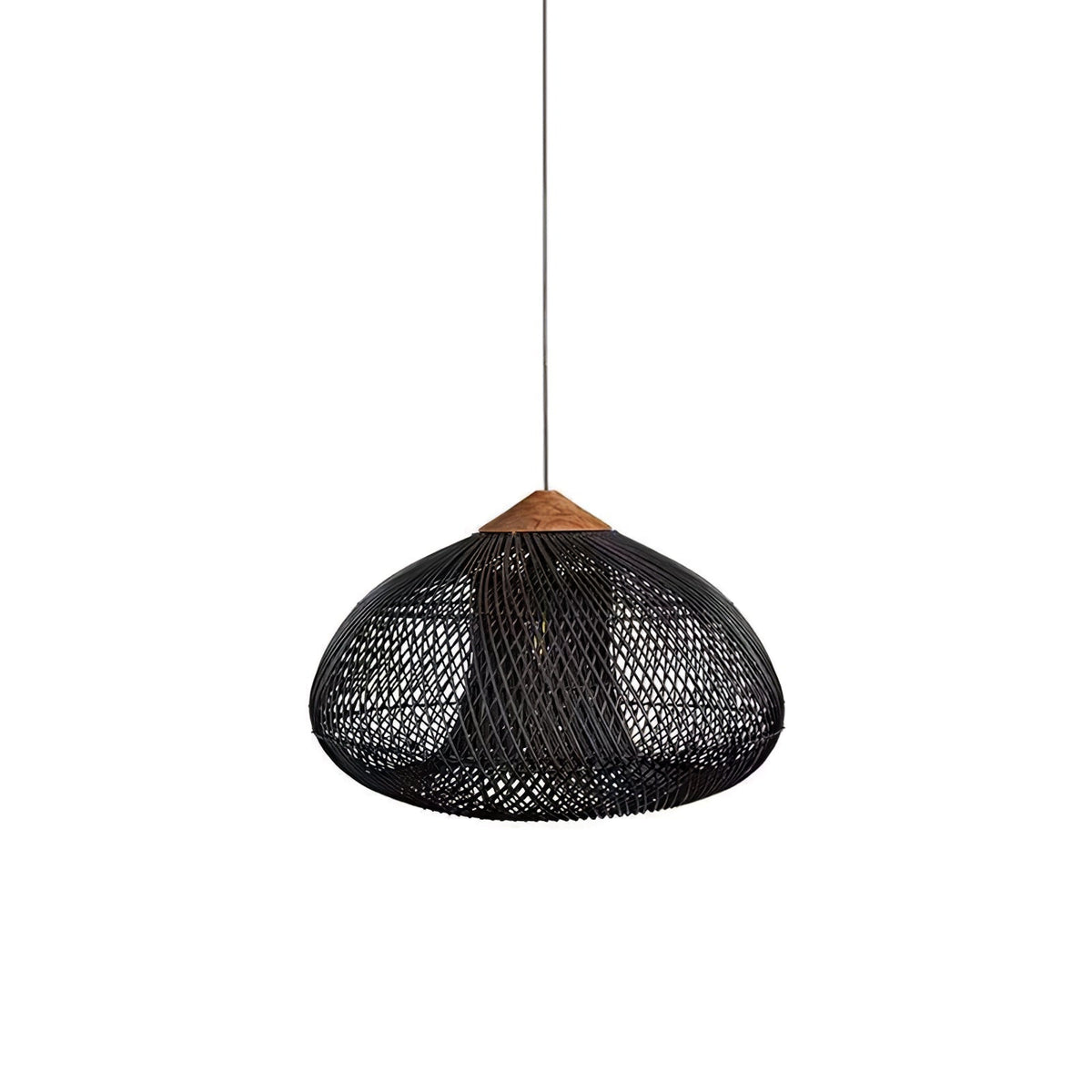 Evelyn Braided Rattan Pendant Lamp, Handcrafted Organic Javanese Weave