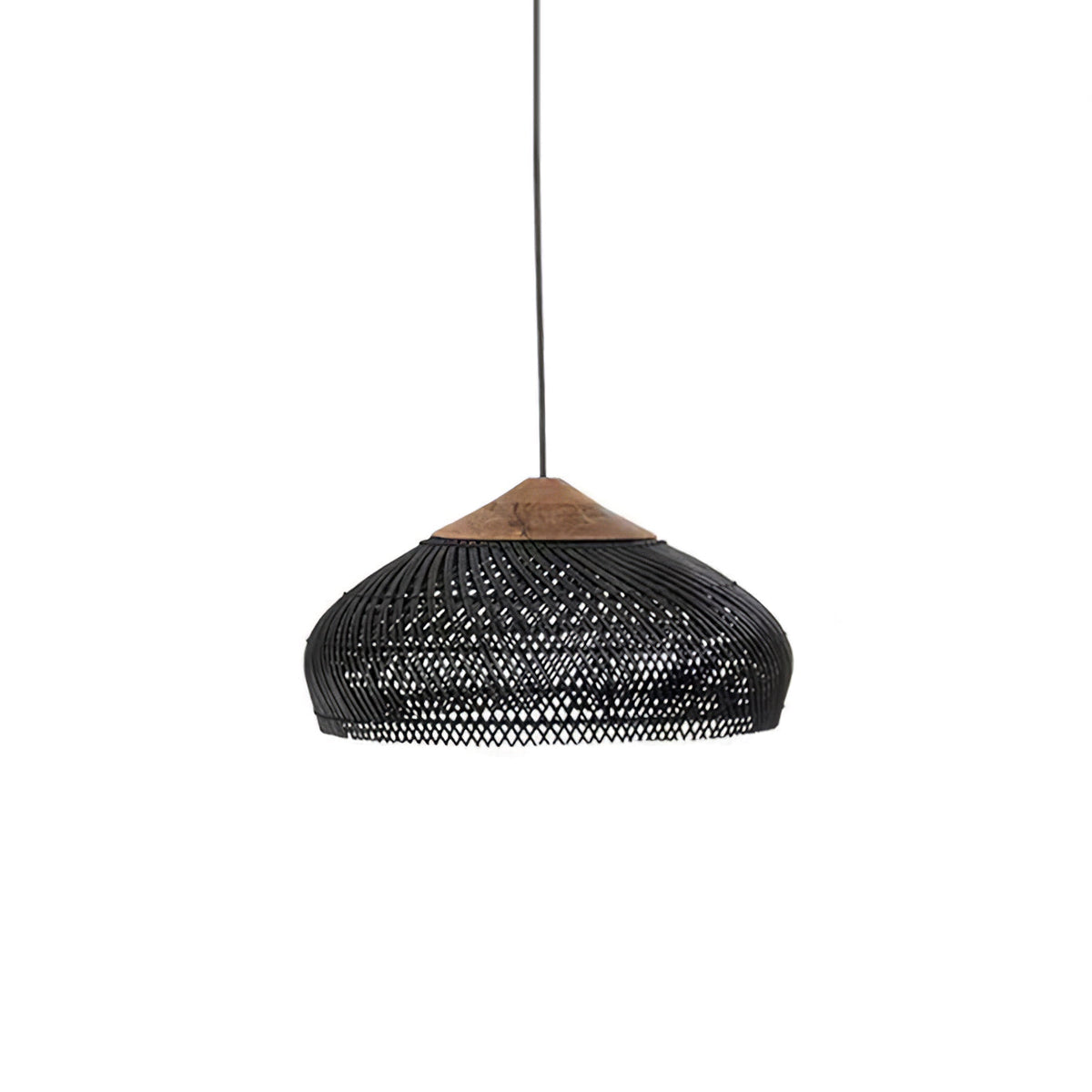 Evelyn Braided Rattan Pendant Lamp, Handcrafted Organic Javanese Weave
