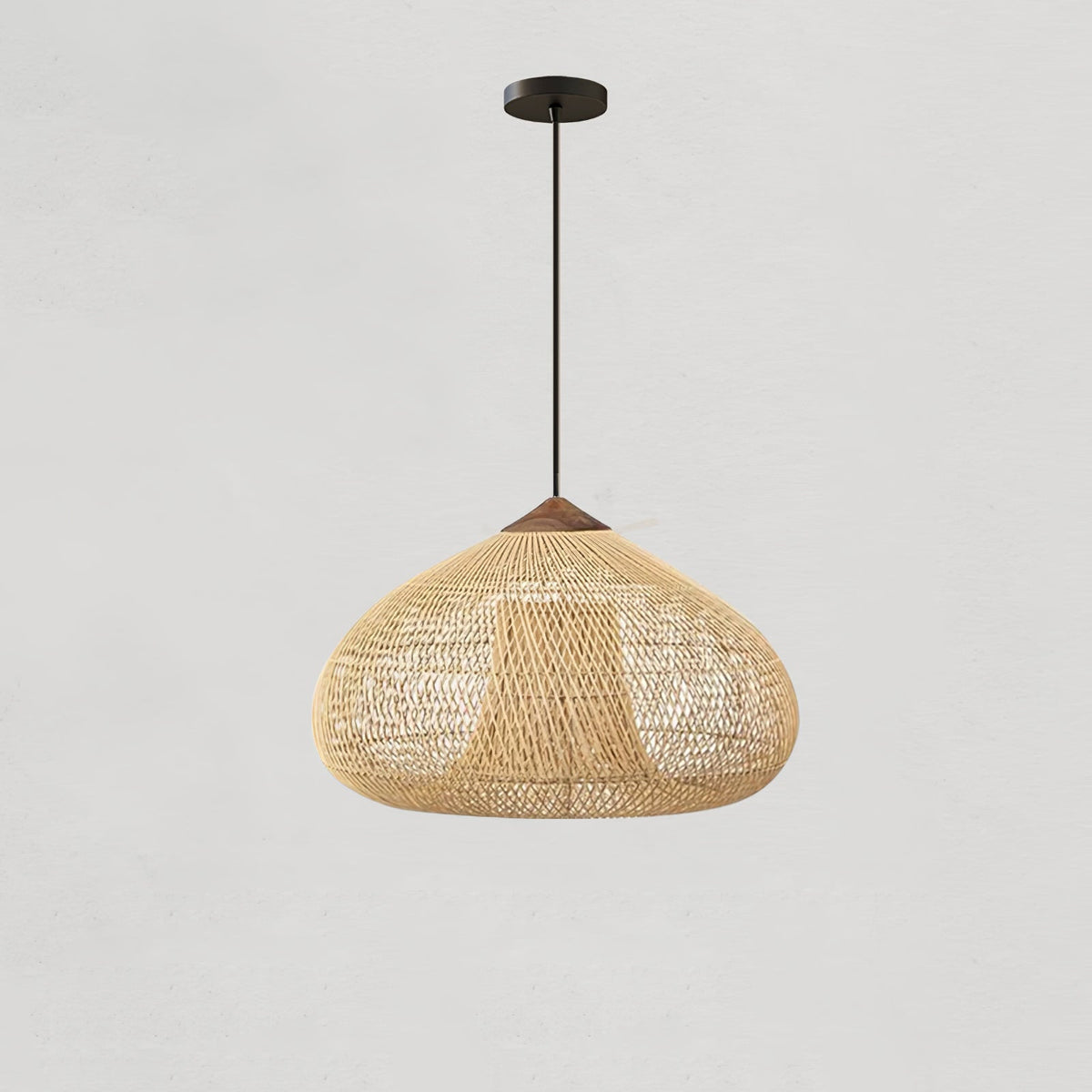 Evelyn Braided Rattan Pendant Lamp, Handcrafted Organic Javanese Weave