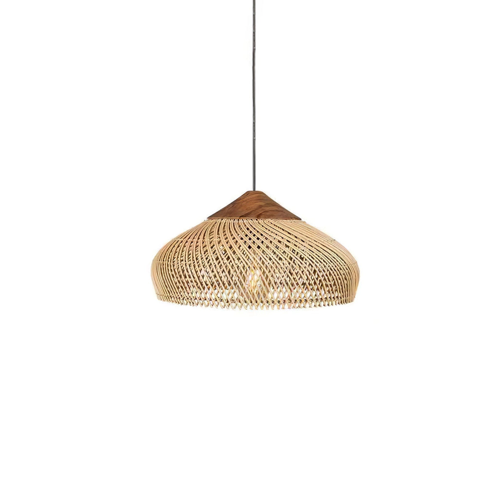 Evelyn Braided Rattan Pendant Lamp, Handcrafted Organic Javanese Weave