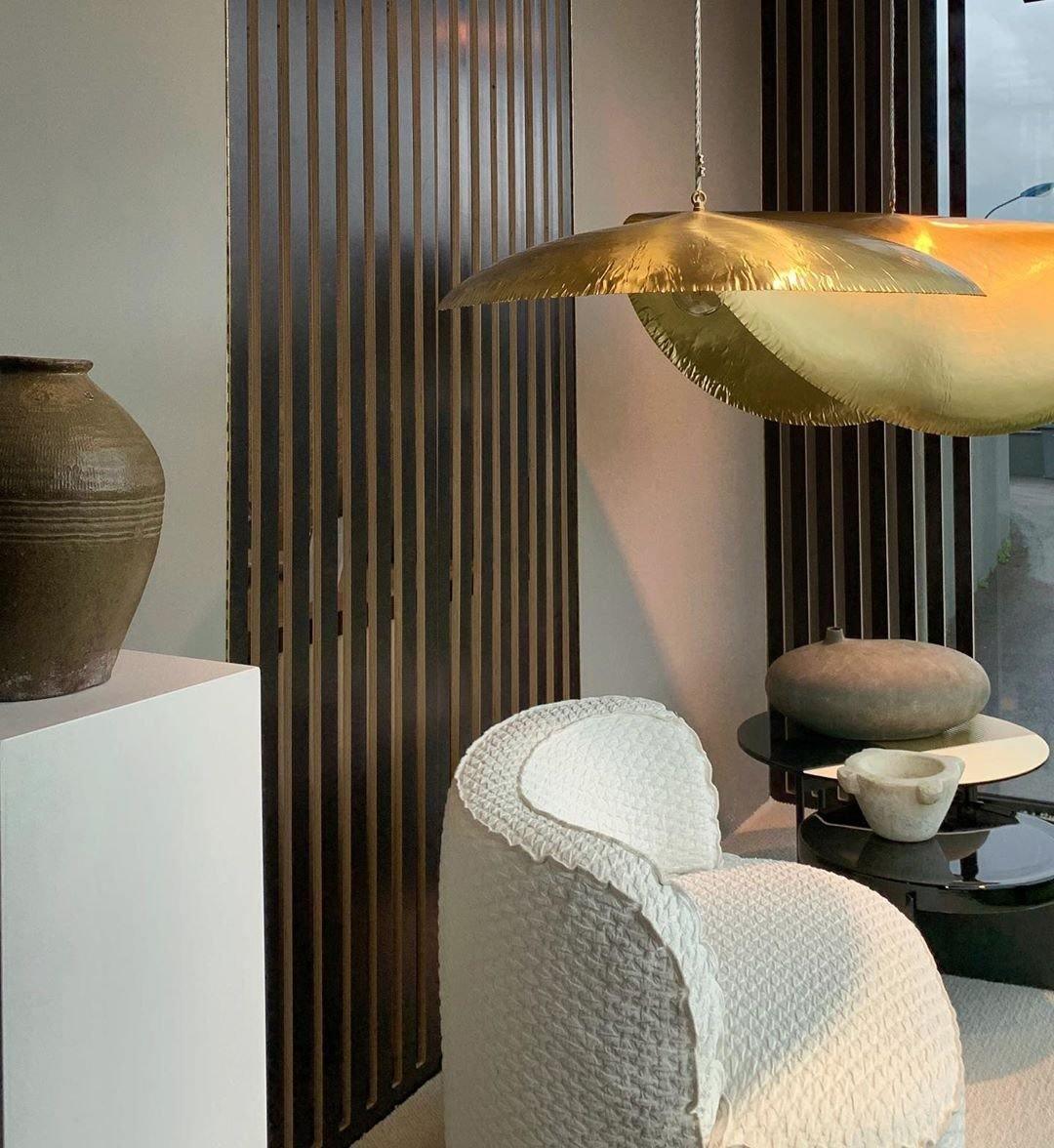 Matte Hammered Drum Pendant — 80cm Diameter
