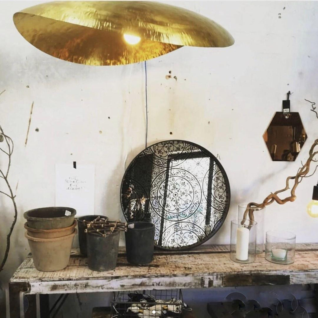 Matte Hammered Drum Pendant — 80cm Diameter