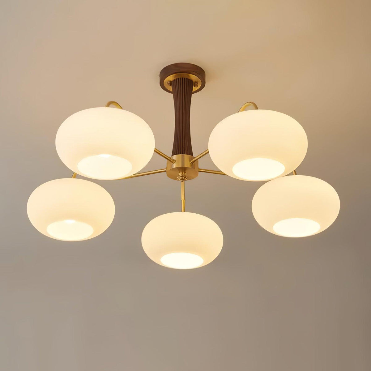 Candy Brass Wooden Glass Persimmon Chandelier - Neutralighting