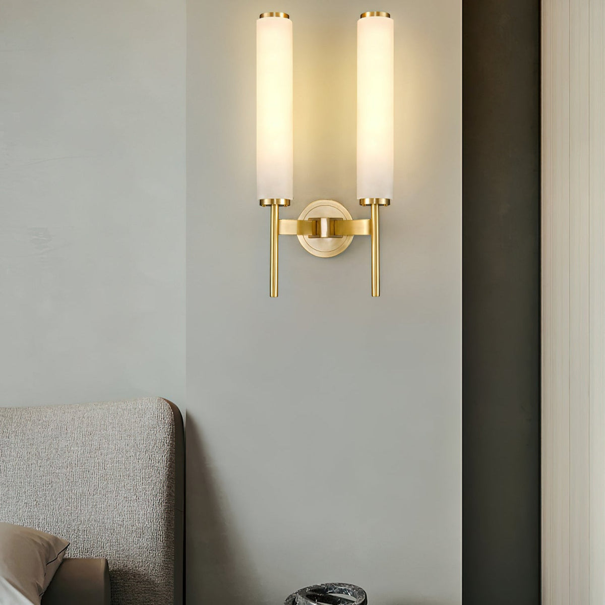 Jern Wandleuchte aus Alabaster – klassisches Art-déco-Design