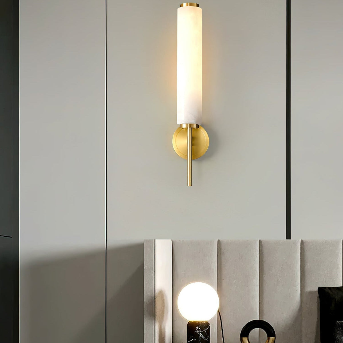 Jern Wandleuchte aus Alabaster – klassisches Art-déco-Design