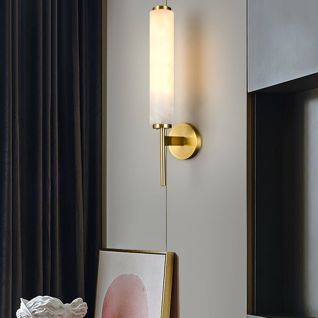 Jern Wandleuchte aus Alabaster – klassisches Art-déco-Design