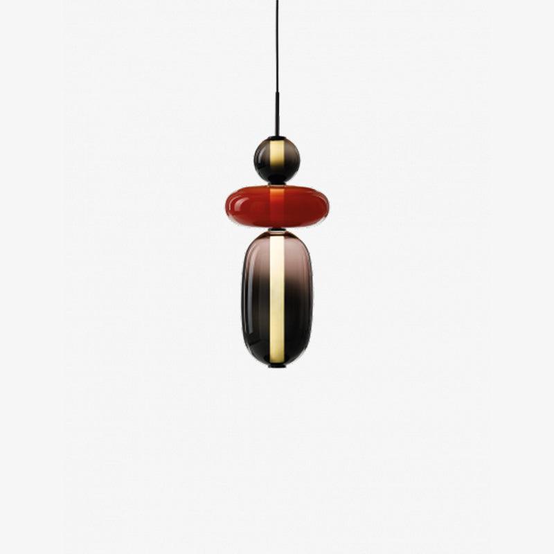 Lampa wisząca Candied Glass — cztery barwione klosze ze szkła, zintegrowane oświetlenie LED