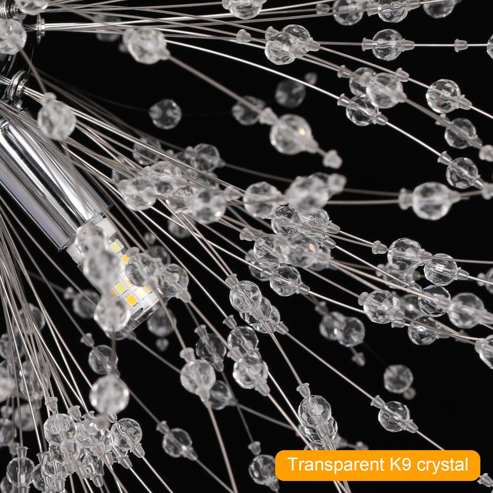 Zarif Modern Karahindiba Kristal Sarkıt Tavan Lambası