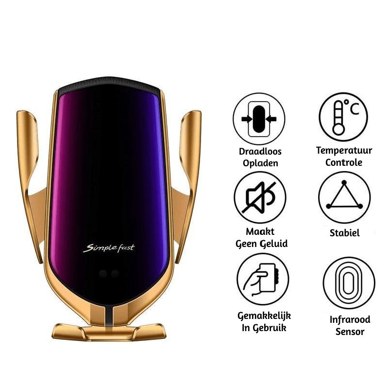 AeroGrip – bezdrátový držák telefonu do auta ovladatelný jednou rukou s automatickým sevřením, nabíjením Qi a otáčením o 360°