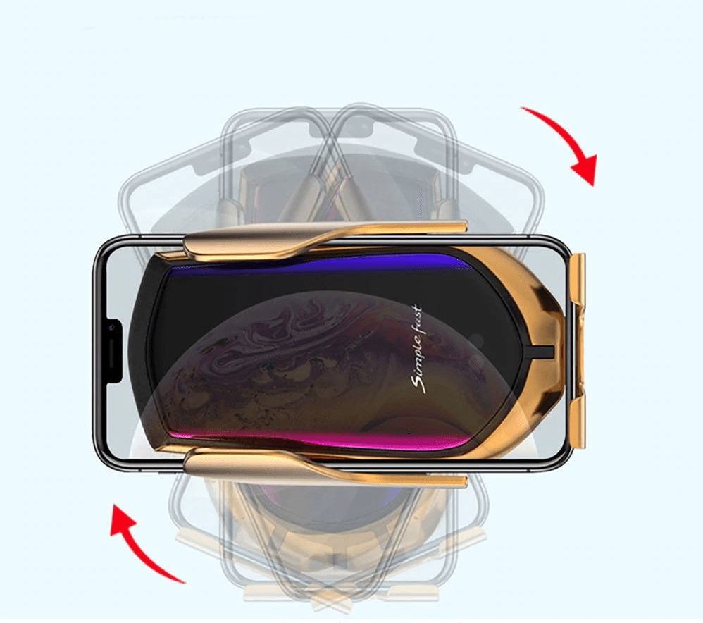 AeroGrip – bezdrátový držák telefonu do auta ovladatelný jednou rukou s automatickým sevřením, nabíjením Qi a otáčením o 360°
