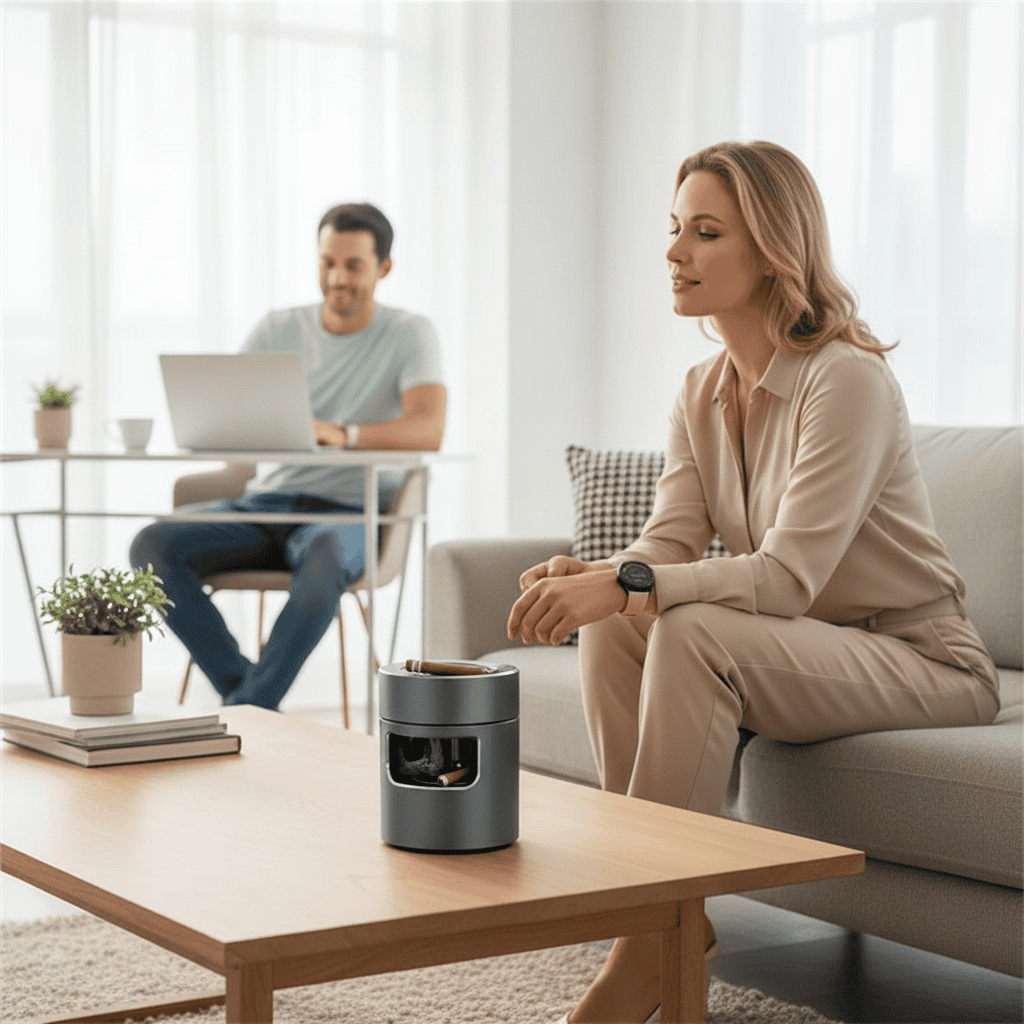 AeroScent intelligenter Aschenbecher mit USB-Luftreinigungssystem für Raucher