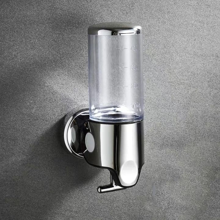 Wandgemonteerde zeepdispenser met modern ontwerp in roestvrij staal