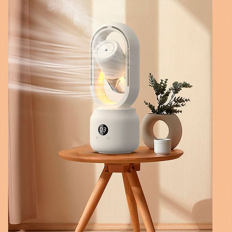 مروحة بلا شفرات من AeroBreeze للمنزل والمكتب، مع تبريد محمول ومرطب ومصباح ليلي