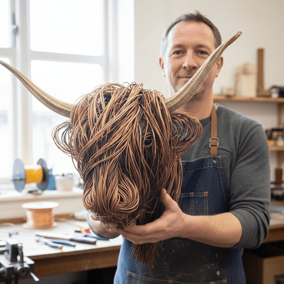 Sculptură de perete cu vacă, cu farmec rustic, de la PastureCraft, pentru iubitorii caselor de la țară