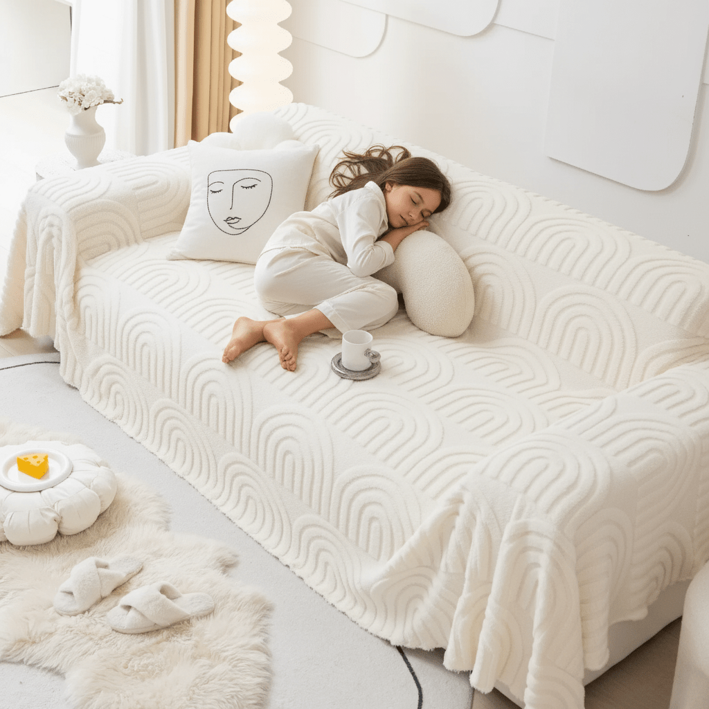 PlushGuard 厚手キルティングソファカバー、忙しいご家庭にもぴったりフィット