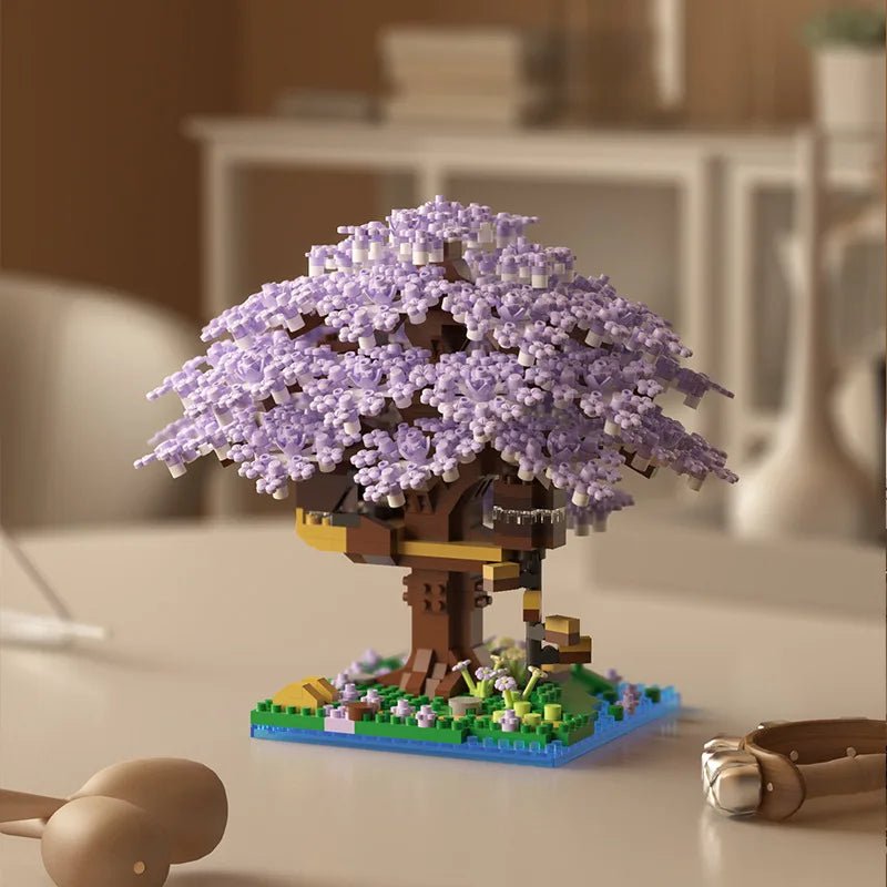 Set di microblocchi Casa sull'albero dei fiori di ciliegio magici Whimsy Block per bambine creative