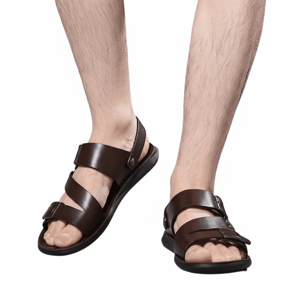 AeroFit verstellbare Herrensandalen mit gekreuzten Riemen und ergonomischer Unterstützung