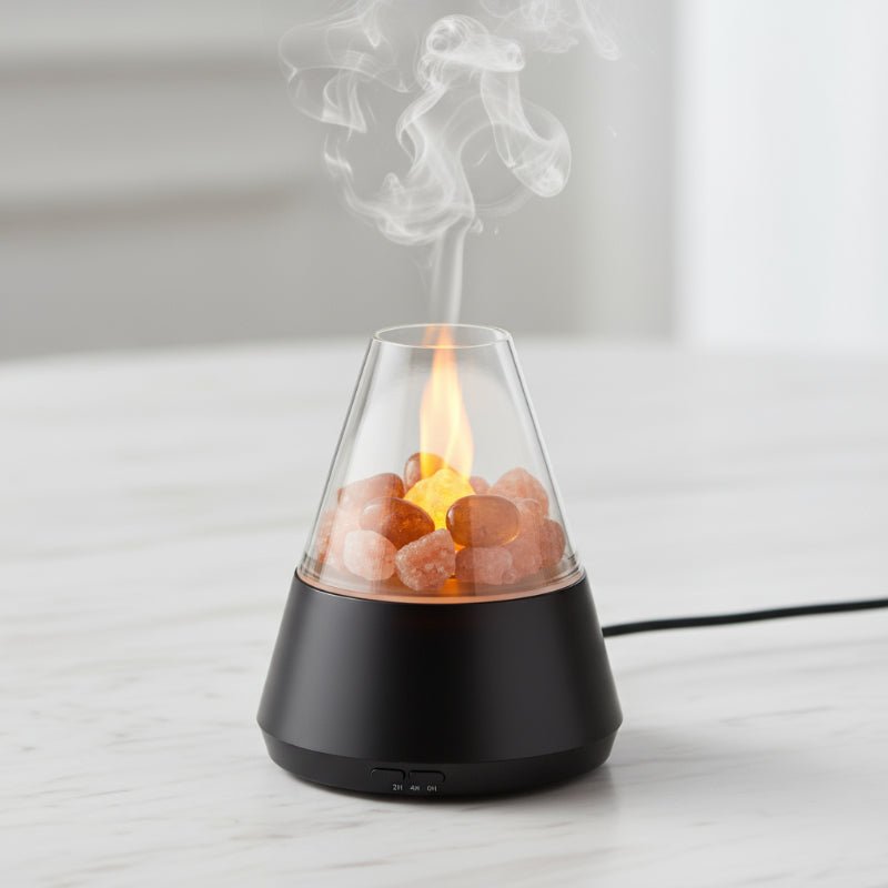 Eleganter Kristall-Diffusor von AuraLumina für innere Ruhe und positive Energie beim Yoga