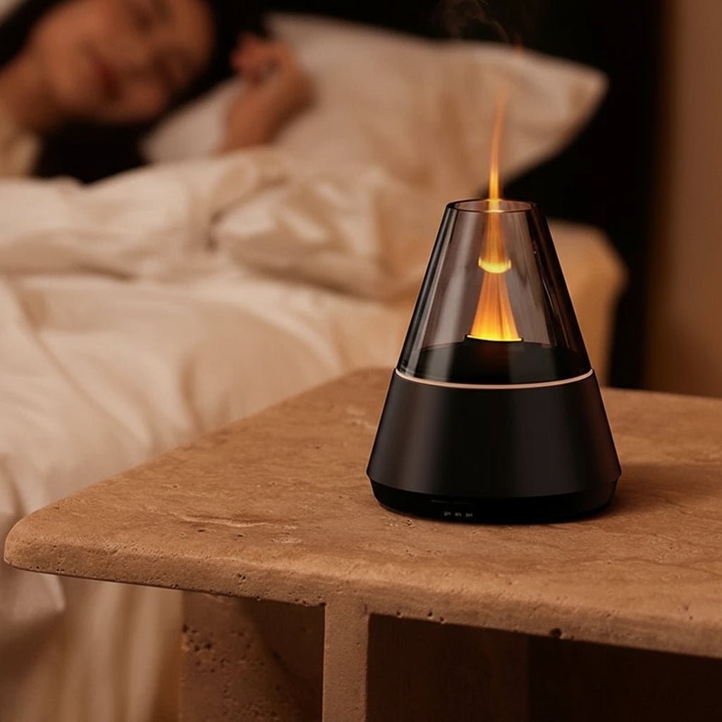 Eleganter Kristall-Diffusor von AuraLumina für innere Ruhe und positive Energie beim Yoga