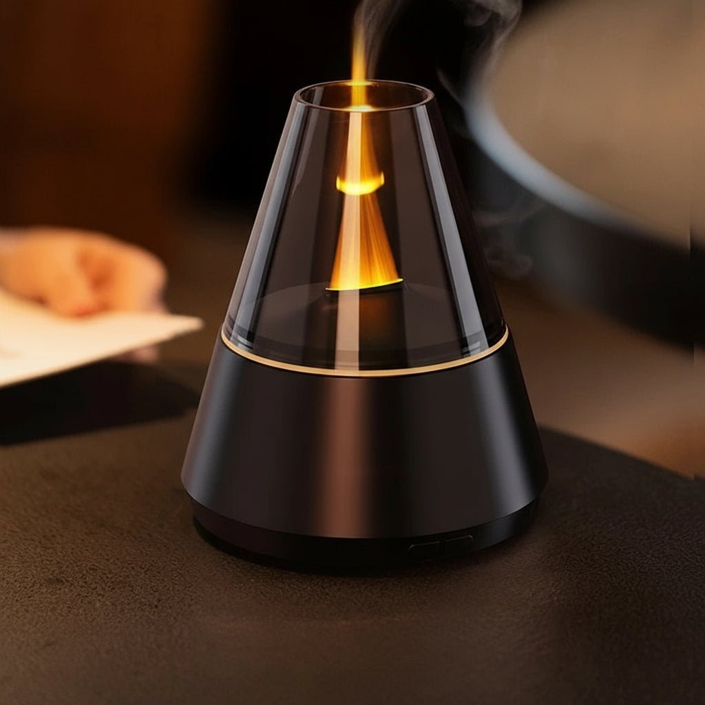 Eleganter Kristall-Diffusor von AuraLumina für innere Ruhe und positive Energie beim Yoga