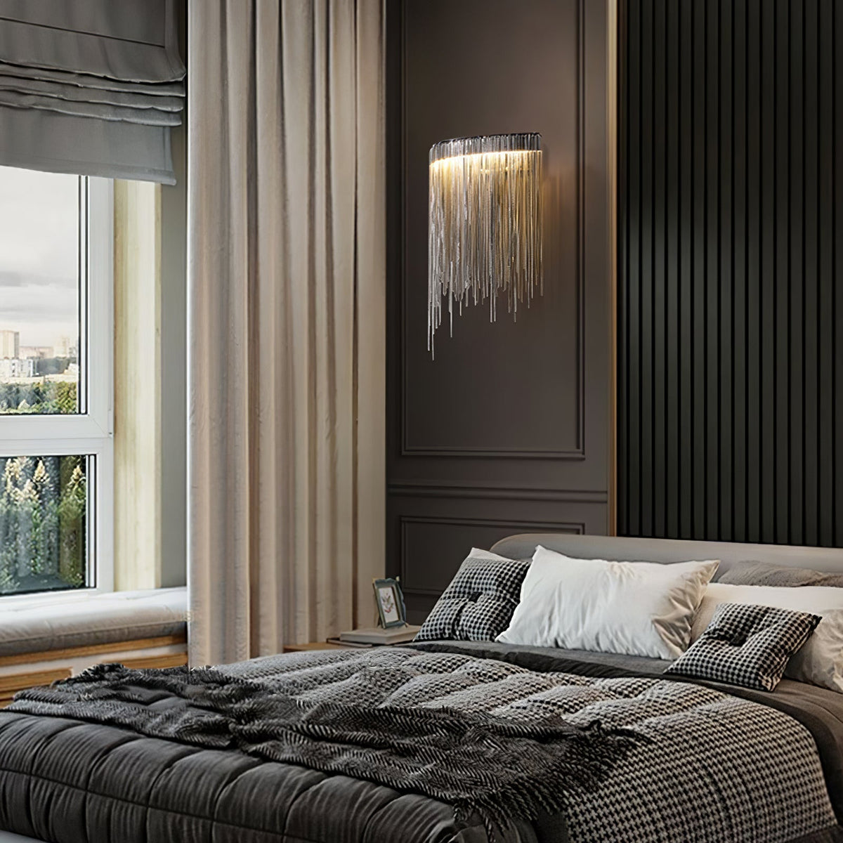 Lampada da parete contemporanea Crystone — Elegante design in acciaio